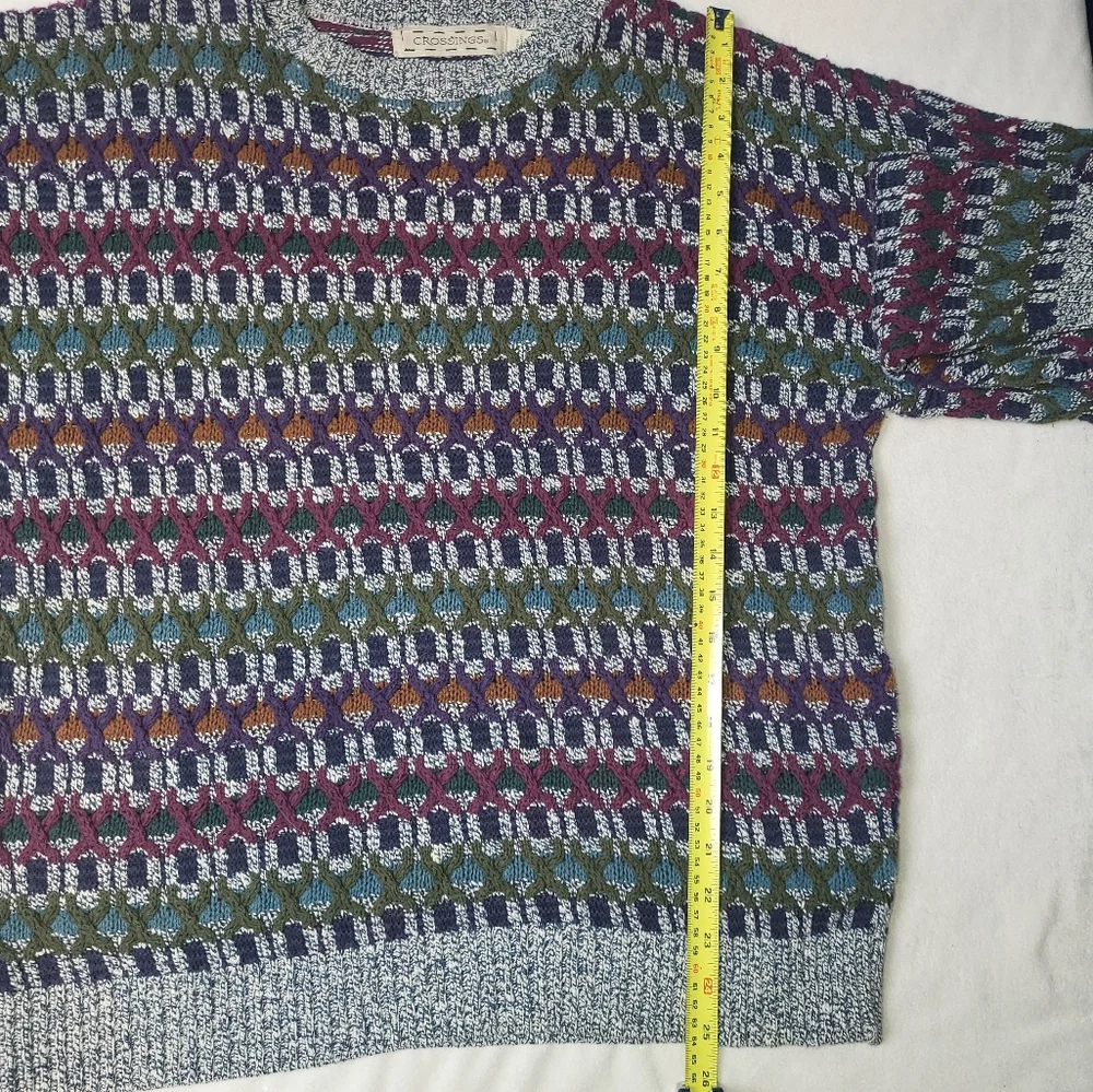 Crossings 90s Vintage Grandpa Sweater Mens Size‎ Large Chunky Texture